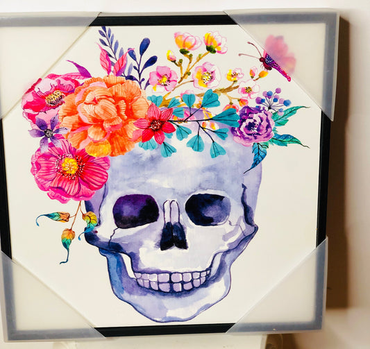 Custom Skulls with Flowers Painting