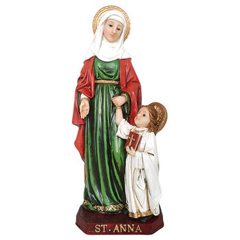 20" Resin Saint Anne Statue with Glass Eyes