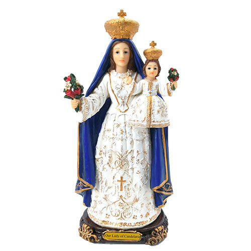 12" Resin Virgin Candelaria Statue