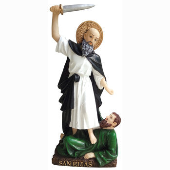 12" Resin Saint Elias Statue in White